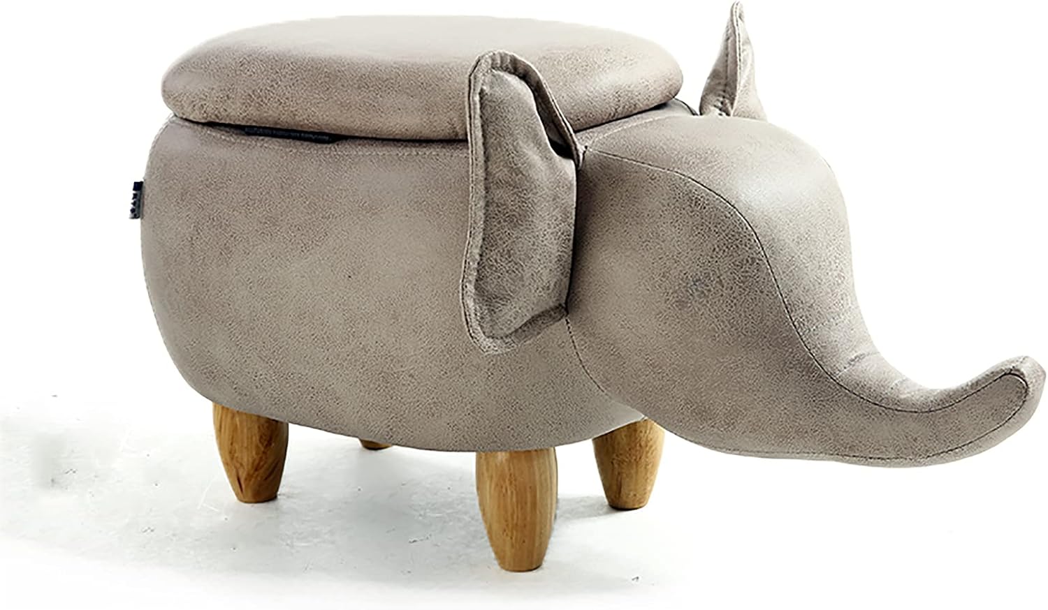 ZHTBATE Faux Leather Footstool with Footrest, Premium Padded Ottoman