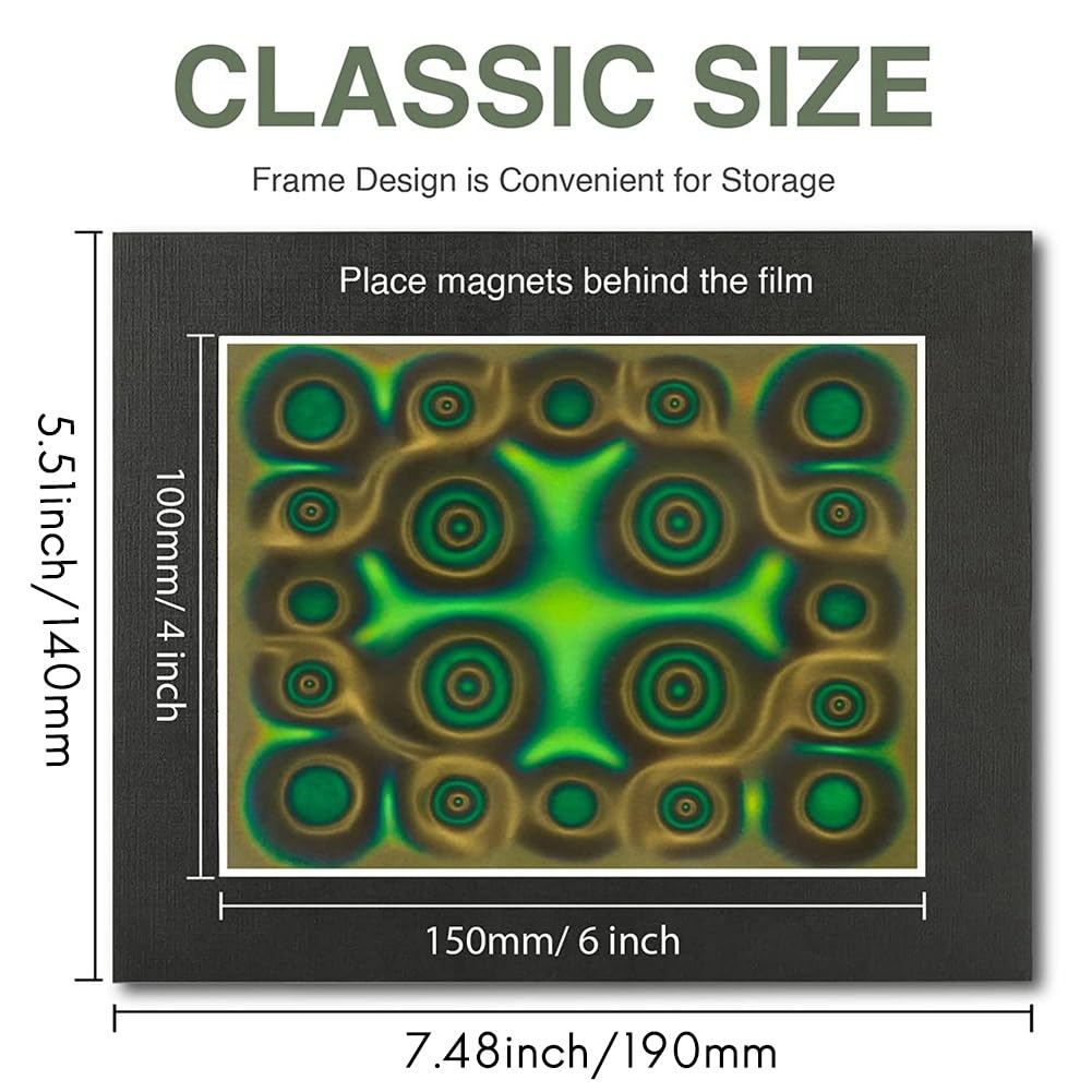 PelíCula de VisualizacióN MagnéTica, PelíCula de VisualizacióN de Campo MagnéTico Verde de 6X4 Pulgadas, Pantalla de Flujo MagnéTico, Detector de Campo MagnéTico, Reutilizable
