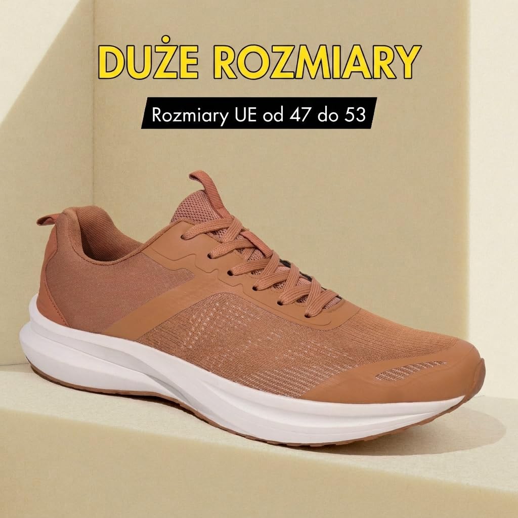 Hawkwell Męskie buty do chodzenia duże rozmiary – Antypoślizgowe sneakersy treningowe, Rozmiar EU 47, 48, 49, 50, 51, 52, 53
