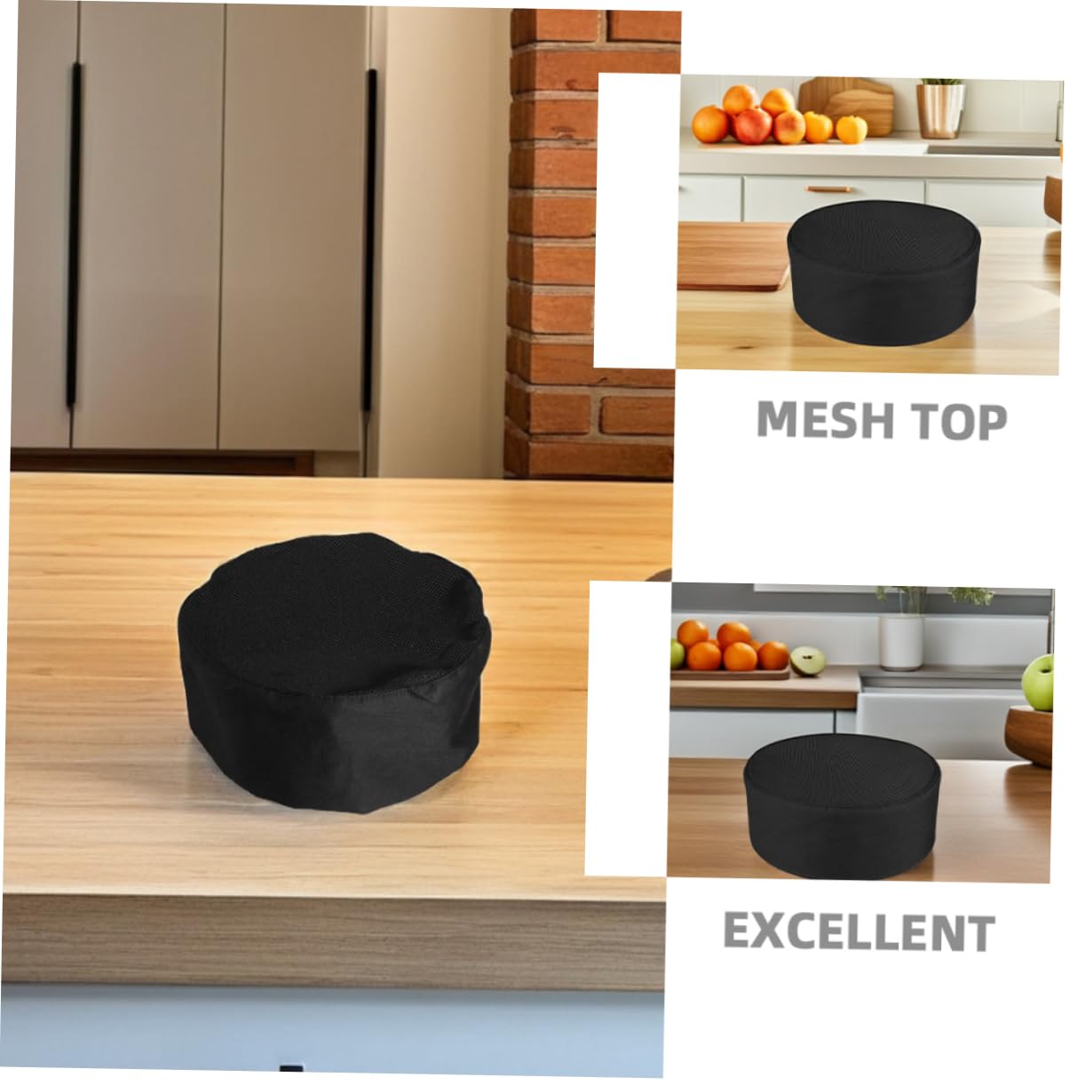 OUNONA 6piezas Gorro De Chef Negro Ajustable Transpirable Malla Superior para Repostería Sushi o Cocina Casera Unisex para Hombres y Mujeres