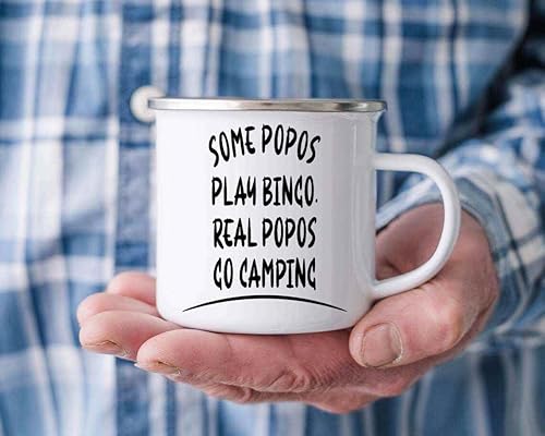 Miniatura 2 de Humorous Gift Gift for Grandma Mom, Heartfelt Present for Mother's Day - Bingo Camping Popos, Funny Quote on 12 Oz White Stainless Steel Camping Mug
