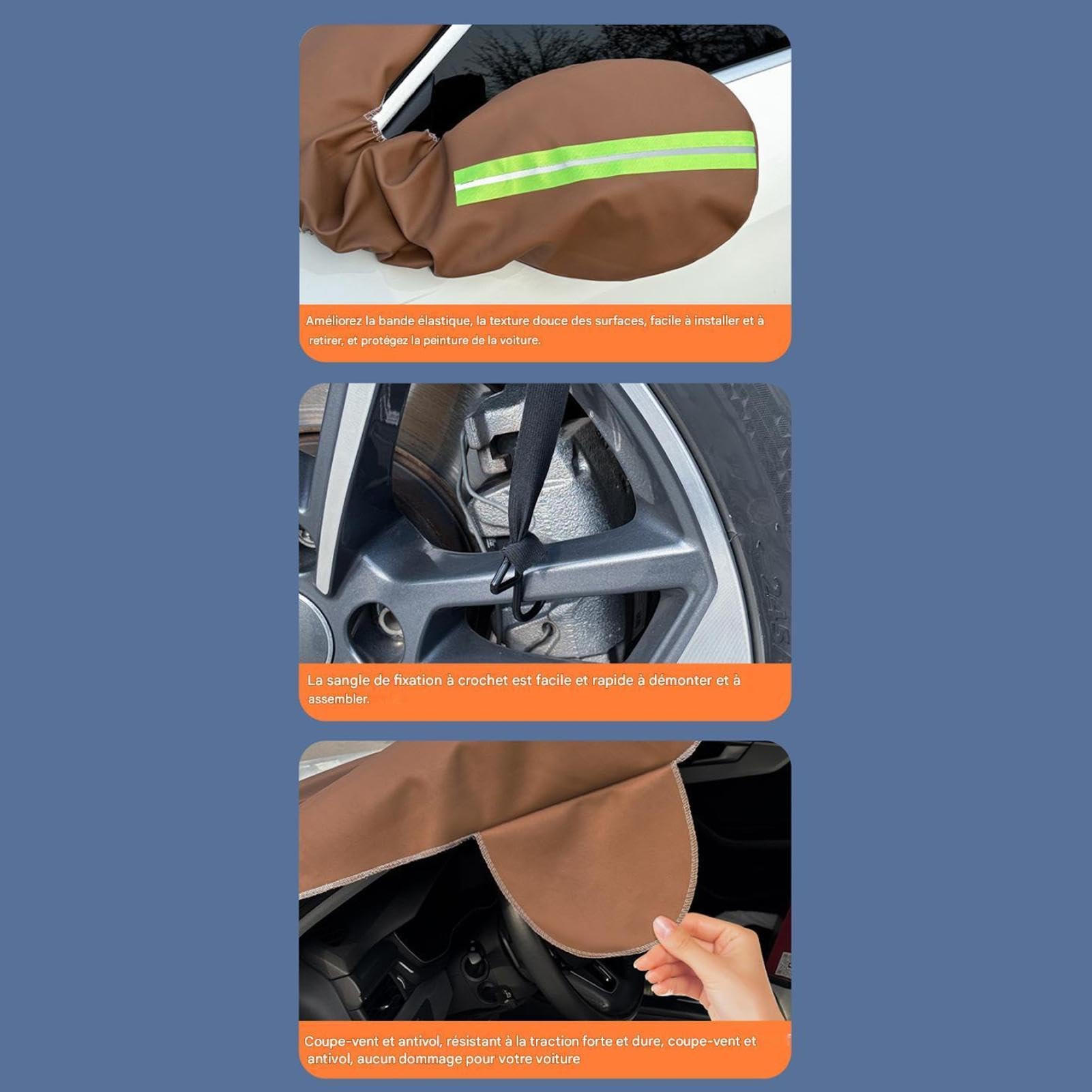 Housse De Pare-Brise Automobile Imperméable Cuir PU Anti-Poussière Pour