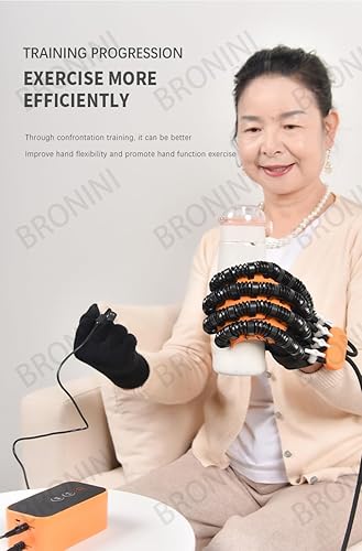 Miniatura 5 de Guantes robot de rehabilitación, ejercitador de dedos para recuperación de accidentes cerebrovasculares, equipo de guante de mano, rehabilitación de