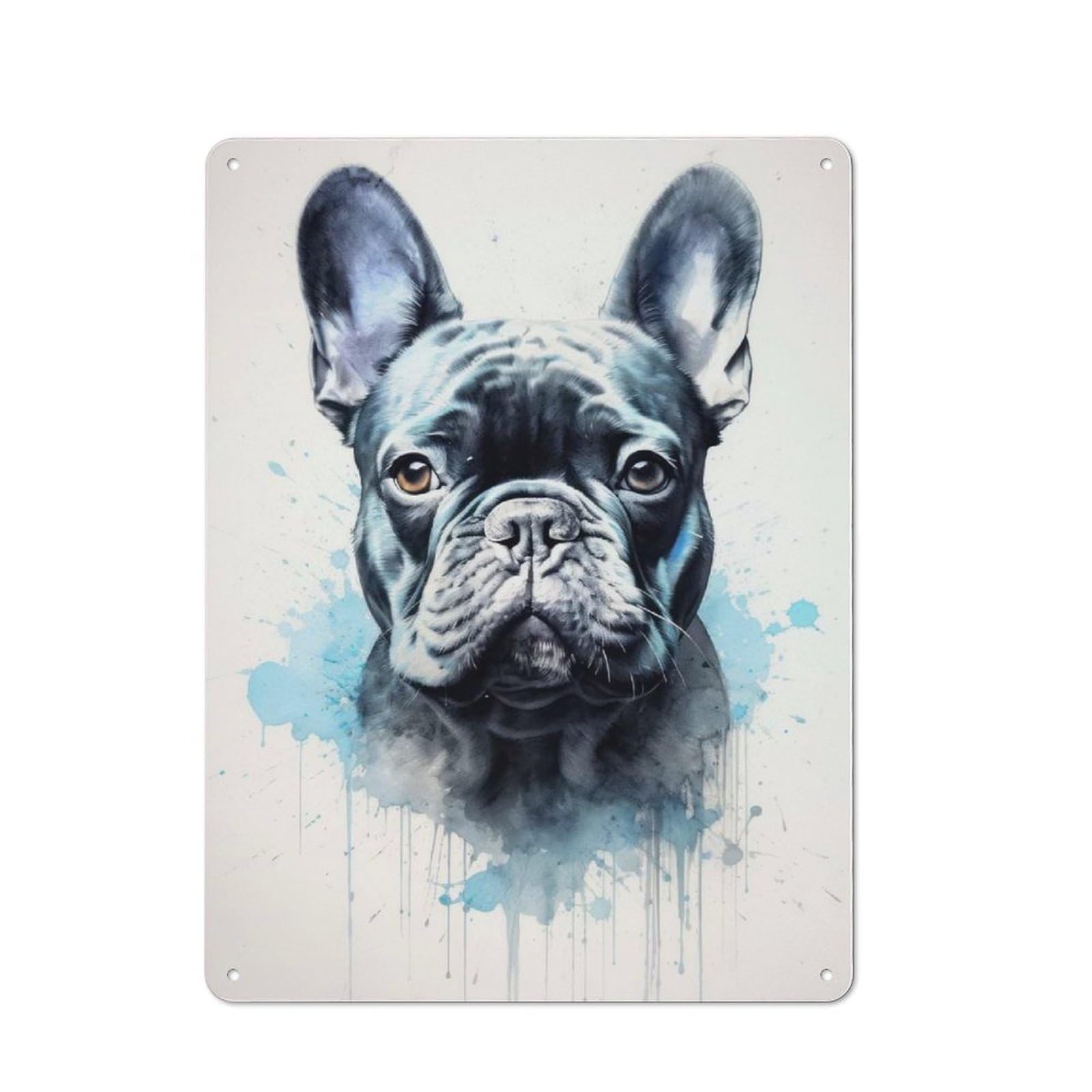 For Café Or Restaurant, French Bulldog Beauty Retro Metal Sign 40x30cm, Gift for Café Owners And Decorators during The Christmas Season