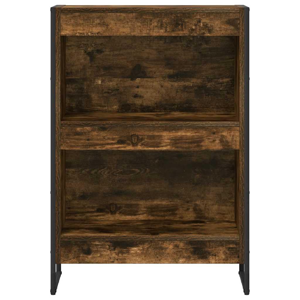 Raucharbe Regał na książki, 60 x 30 x 86,5 cm, materiał drewnopochodny ze stalowymi nogami, 3 półki, przemysłowy regał stojący do salonu, biura, sypialni