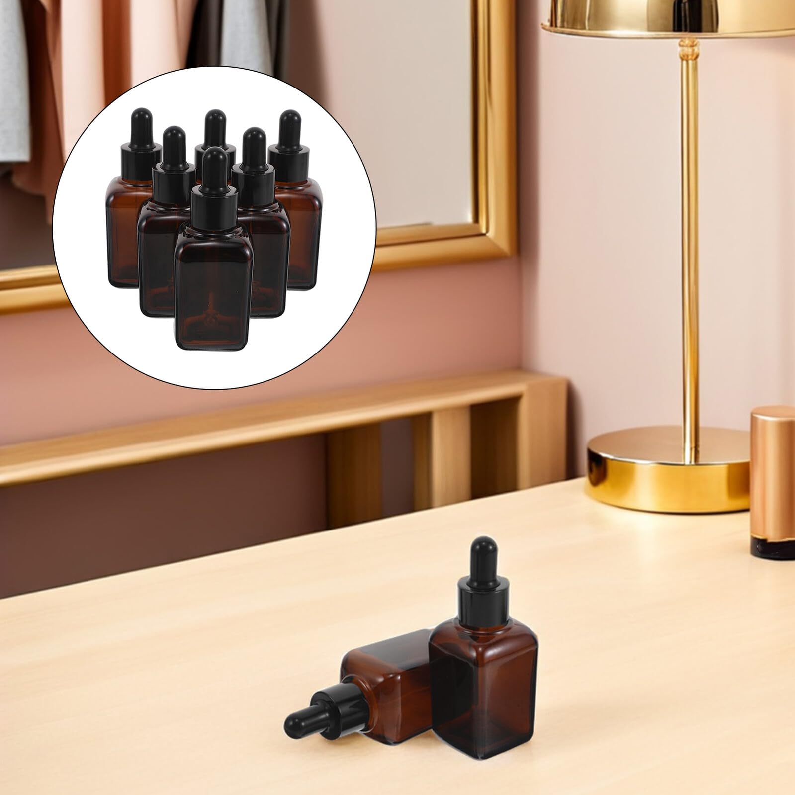 20 Szt. Szt Buteleczek z Kroplomierzem Brązowe Szkło Do Olejków Eterycznych Serum i Kosmetyków Precyzyjne Dozowanie Przenośne i Odporne Światło Do Aromaterapii i Pielęgnacji Skóry