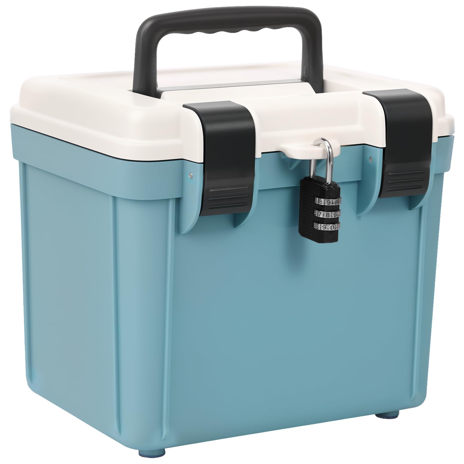 Boîte de rangement verrouillable bleue pour la cuisine et le bureau