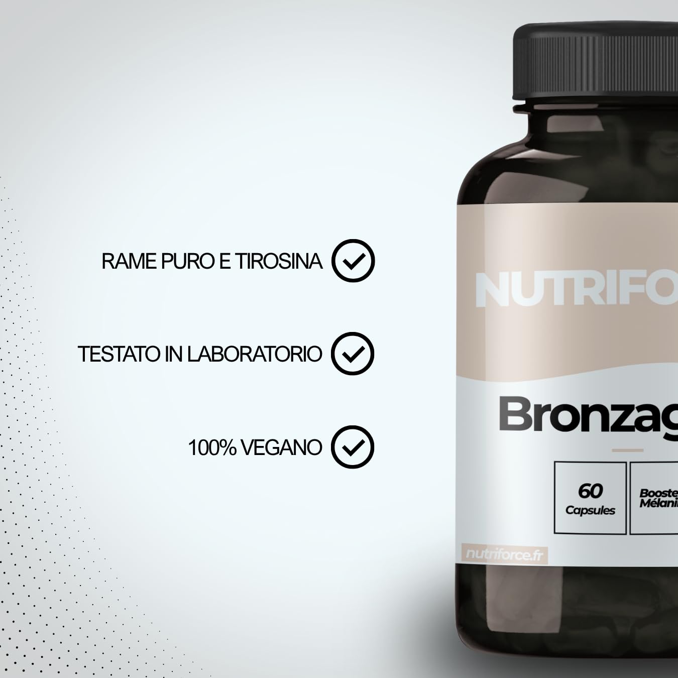 Complesso Abbronzatura – Pelle Dorata, Melanina e Protezione – Integratore Naturale – Prodotto in Francia