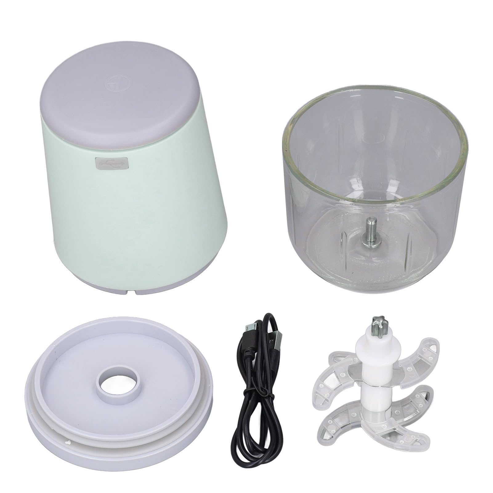 Mini Procesador de Alimentos Inalámbrico, Picador Eléctrico Inalámbrico para Verduras, Frutas, Carne, Ajo, Fabricante Portátil de Alimentos para Bebés, Capacidad de 300 Ml, Fácil