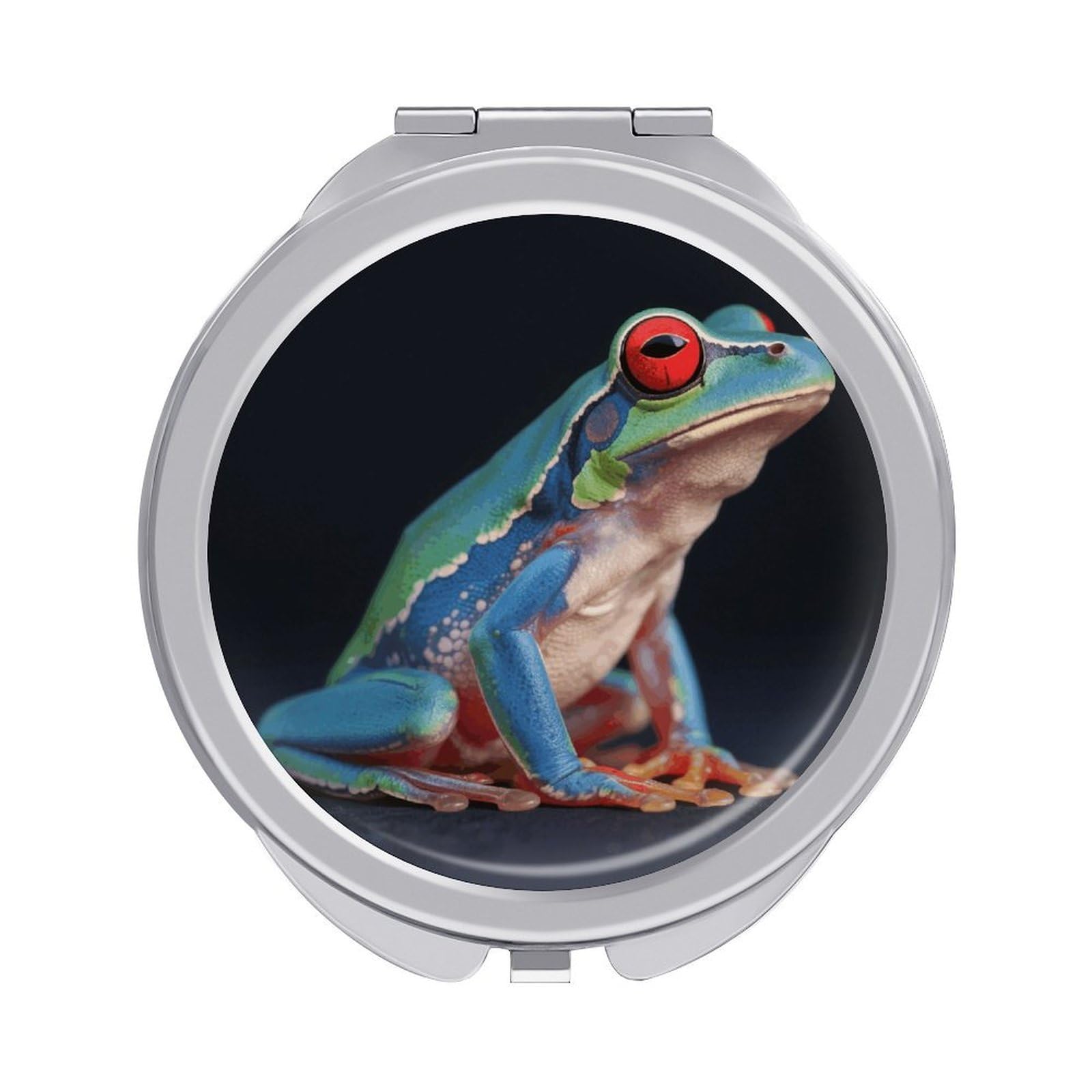 VstaDank Colorful Frog Travel Makeup Mirror Fashion Folding Handheld Pocket Mirrors Portable Cute Mini Mirrors Round Compact Mirror for Purse Handbag& Gift Home Outdoor Use