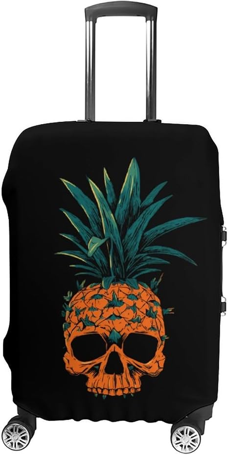 Pineapple Skull Luggage Cover Fits 19-32 Inch L