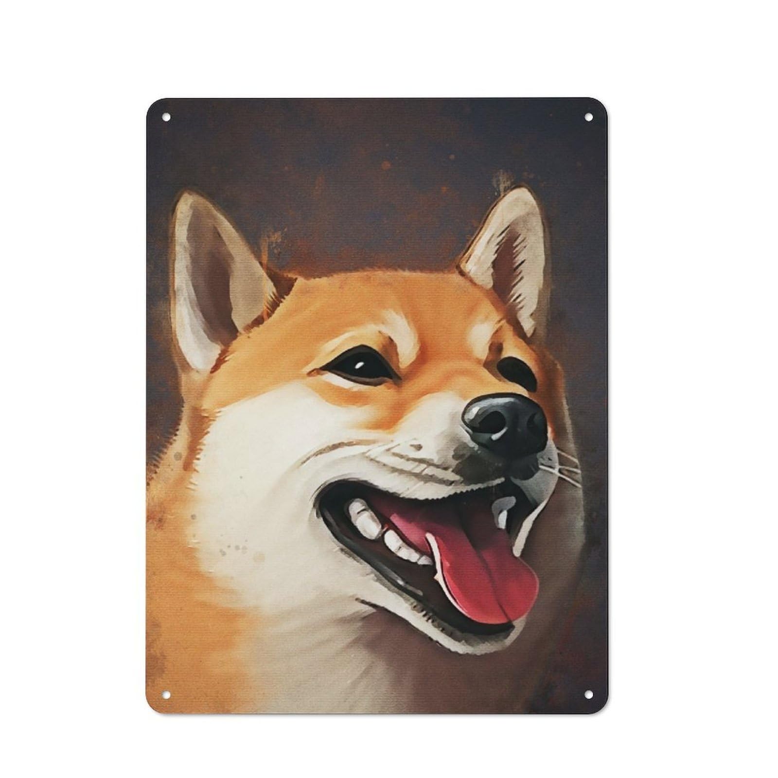 Junmoney Doge Meme Rustic Metal Sign 40X30cm Featuring For Hallway Wall, For Collectors Decorating Hallways And Entrance Areas