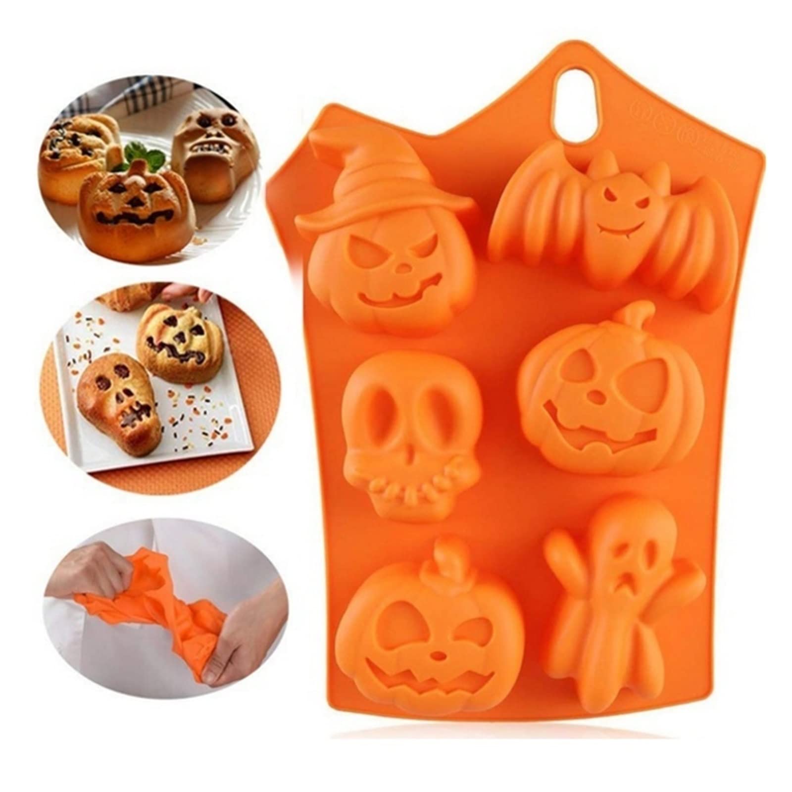 Halloween Silikonformen-Set - Kürbis, Geist, Hexenhut & Mehr Für Schokolade, Fondant & Kekse