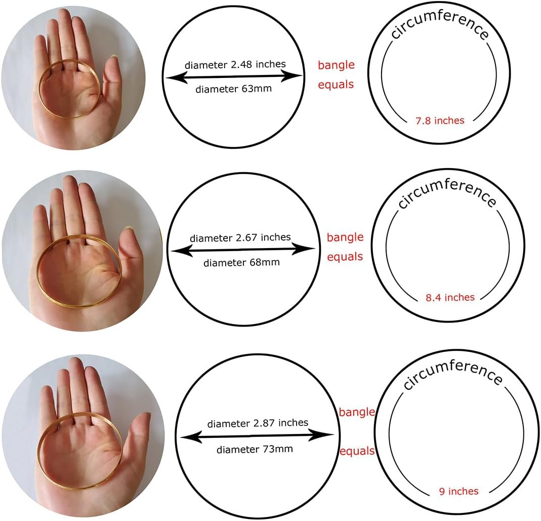 Castillna Glossy Plain Stainless Steel Bangle Bracelets Set for Women, Silver, Set of 7 Pieces - Image 4