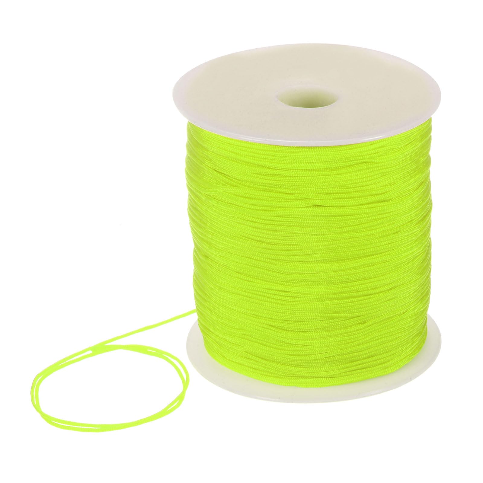 Cordon en nylon satiné 1mm jaune fluo pour macramé et nœud chinois