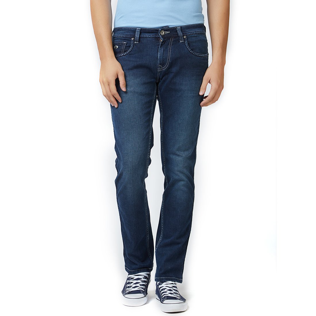 LAWMAN PG3 Blue Solid Slim fit Jeans_40 