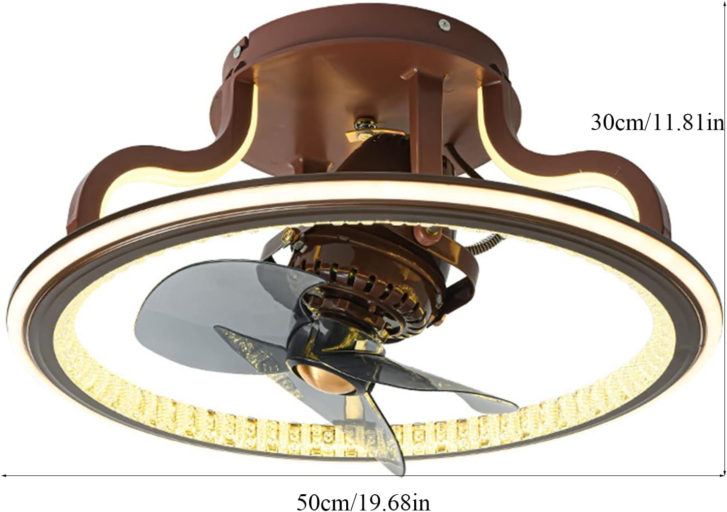 YUEGOO Ceiling Fans with Lamps,Modern Led Ceiling Light with Fan,72W Dimmable Ceiling Fan Lights with Remote Control,3 Wind Speeds,3Rd Gear Shaking Head,Ceiling Lamp Fan for Bedroom Child Room/Style 2