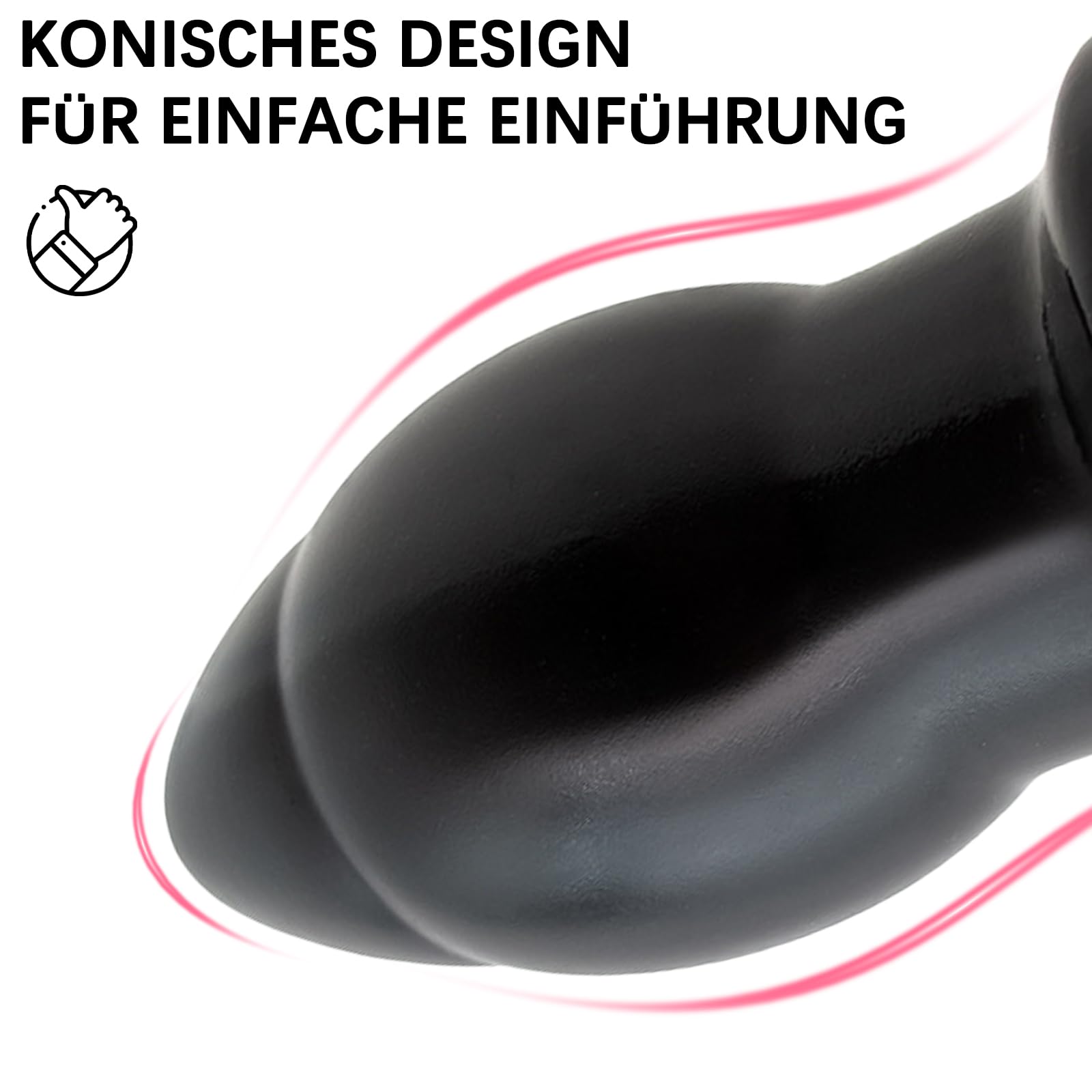 BDSMLOVE tapón anal grande Φ 8 CM, tapón anal gigante, consolador anal XXL, juguetes anales, fisting, expansor anal, juguete sexual erótico a partir de 18 para parejas (Negro)