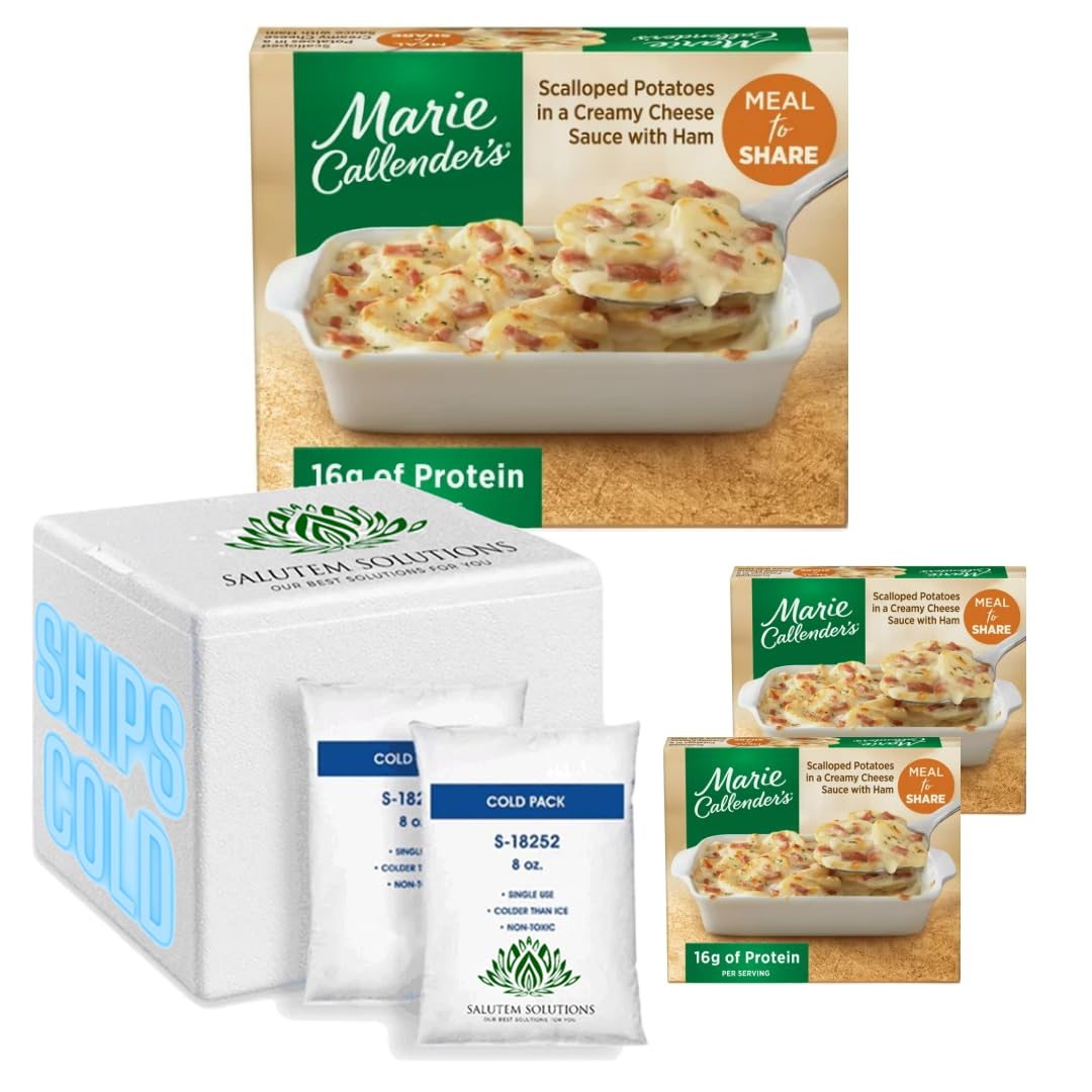 Salutem Vita - Marie Callender’s Scalloped Potatoes in a Creamy Cheese Sauce With Ham Meal To Share, Frozen Meal, 27 oz (Frozen) - Pack of 3