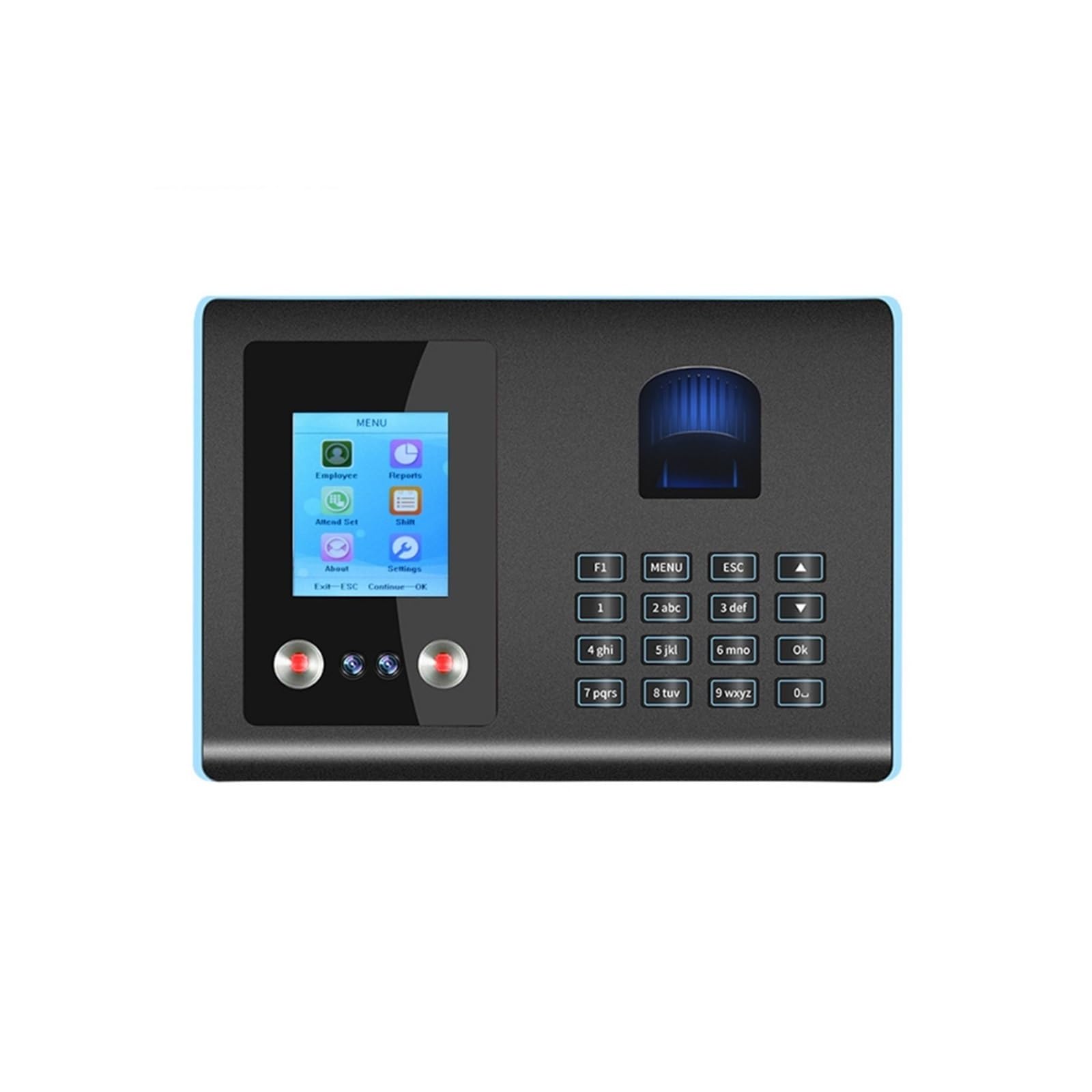 Orologio marcatempo, Macchina di rilevazione presenze con riconoscimento facciale, LCD TFT, biometrico tramite impronte digitali, registratore dei dipendenti per piccole imprese
