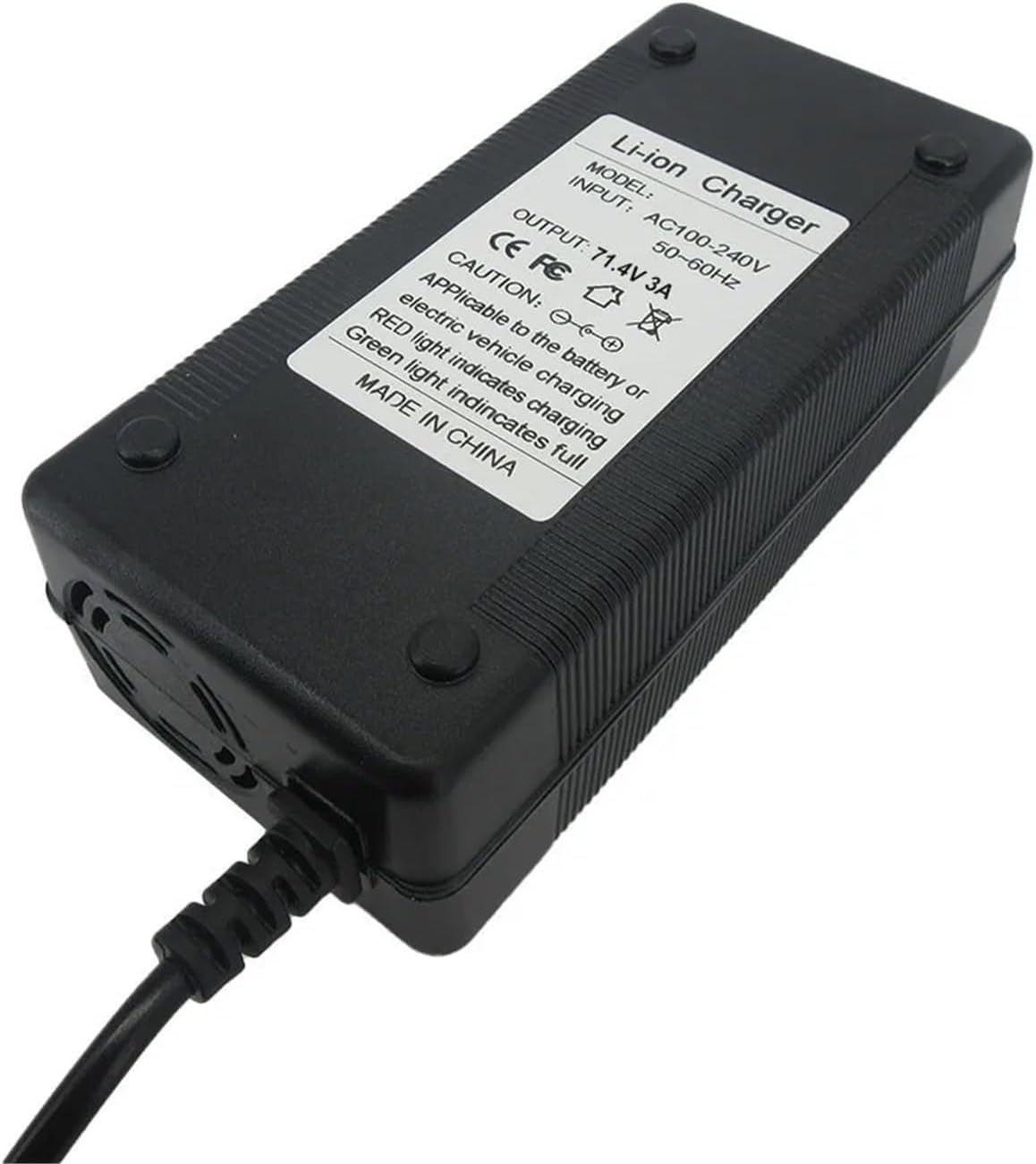 71.4V 2A Li-ion Charger 17S 61.2V 62.9V 2A 20AH Li Battery Chargers T/PC/IEC 3Pin XT60 Connector with Fan(XT60,EU)