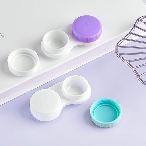 Miniatura 4 de 12 fundas para lentes de contacto, caja para lentes de contacto, contenedor de soporte para ojos izquierdosderechos, kit de almacenamiento para