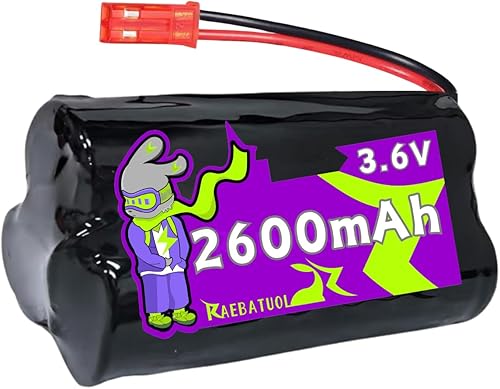 Miniatura 6 de 3.6V 2600mAh 1+2 Triángulo Sharp Ni-MH Batería recargable con JST Plug (rojo), apto para coche de juguete, barco, avión, Sharver, etc. con cargador
