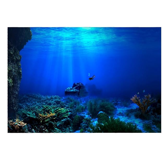 EBTOOLS Adhesivo de Fondo para Acuario, Póster, Telón de Fondo, Decoración de Acuario, Pegatina de PVC, Fondo