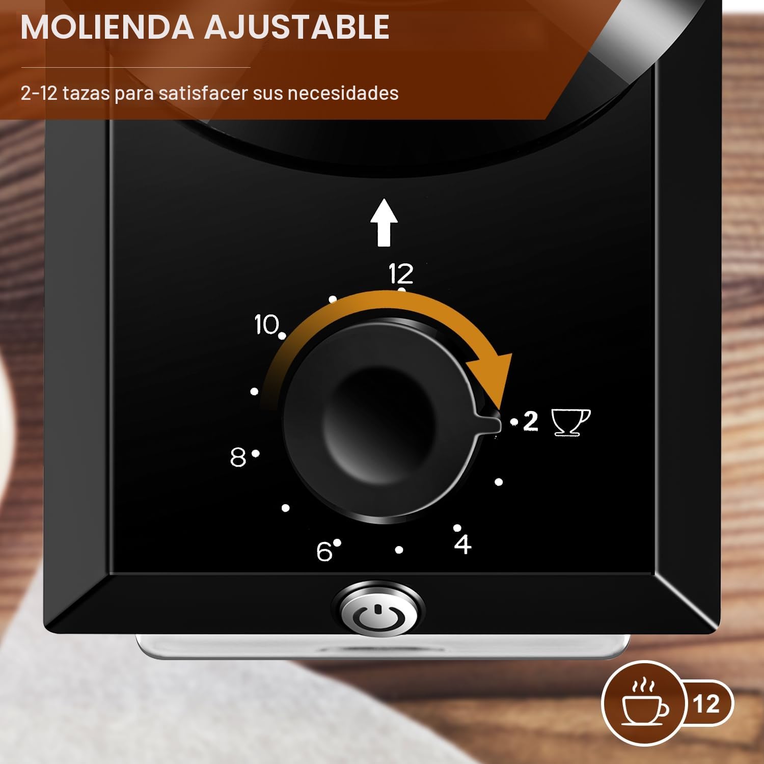Molinillo de café eléctrico,Molinillo de café ajustable con 28 posiciones de molido precisas para prensa francesa, café de goteo y espresso,12 tazas (Negro)