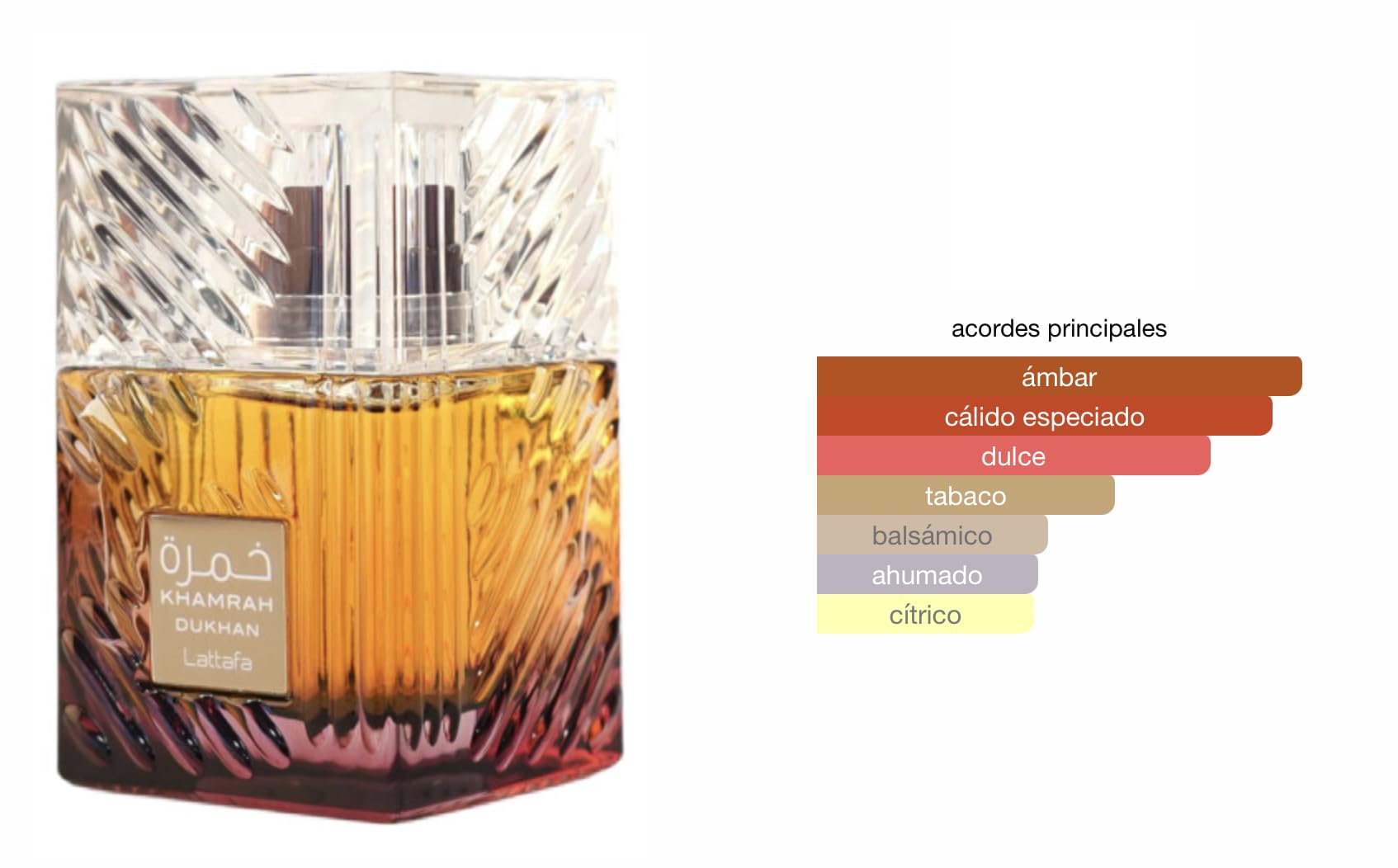 Perfume Khamrah Dukhan Eau de Parfum 100ML, Perfume Árabe Unisex de Larga Duración, Incluye Atomizador Recargable, Fragancia Ahumada y Especiada con Notas de Tabaco, Ámbar y Praliné (Dukhan)