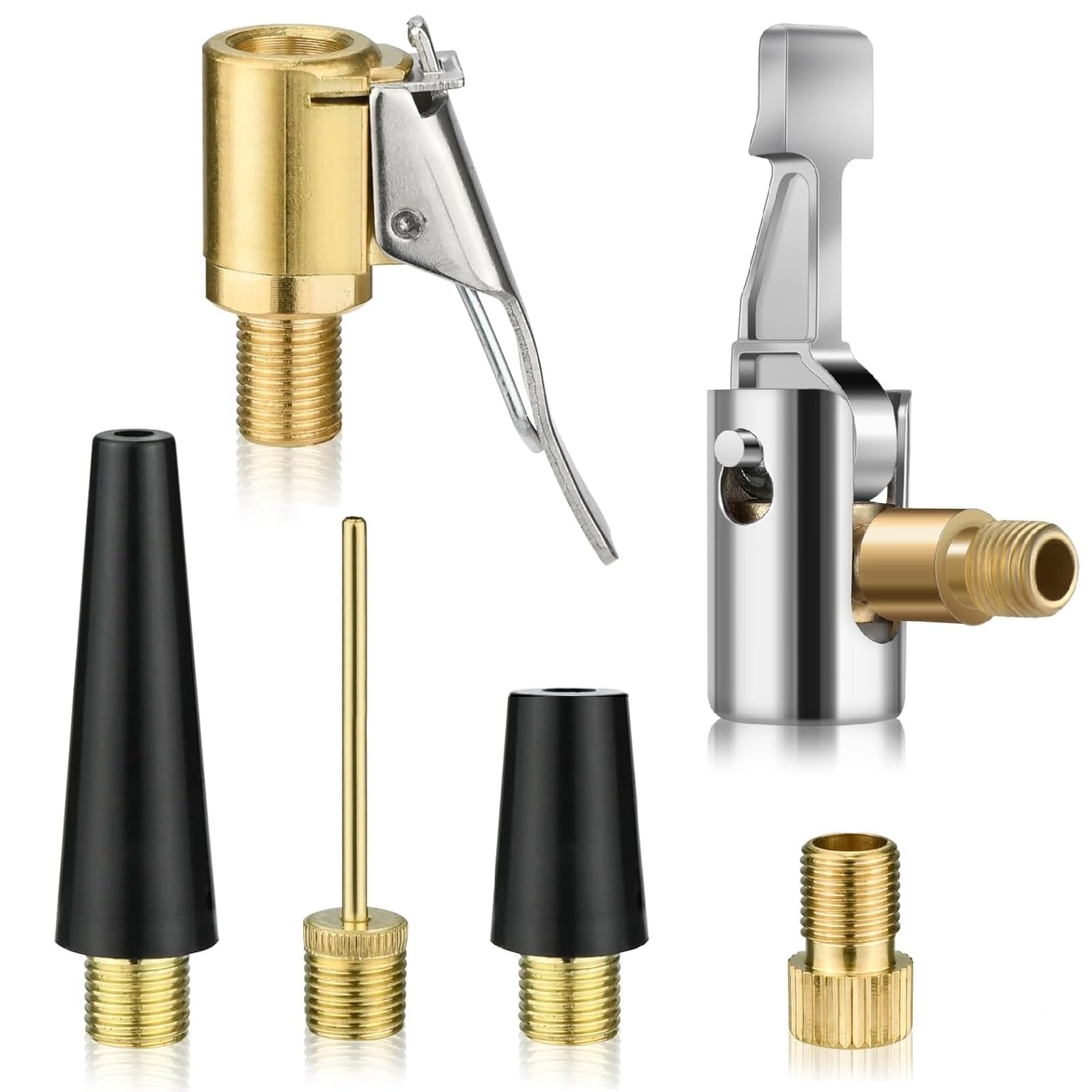 Generisch Multifunktionales französisches ventil Adapter Set – Kompatibel mit Bosch Luftpumpe, passend für Autoreifen, Fahrräder, Aufblasmatten und Bälle