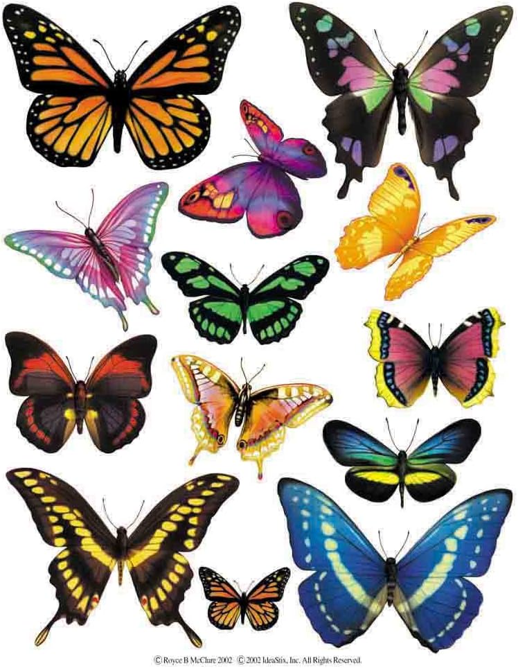 Butterfly 2-Sheet IdeaStix Accents Peel and Stick Décor