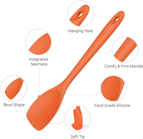 Miniatura 6 de Cuchara de espátula resistente al calor de 600ºF: cuchara de cocina de silicona flexible U-Taste para servir, mezclar y raspar alimentos en