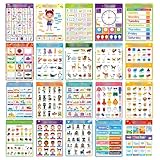 Poster éducatif pour enfants sur le thème de l'apprentissage de l'anglais (blanc, 28,5 cm)