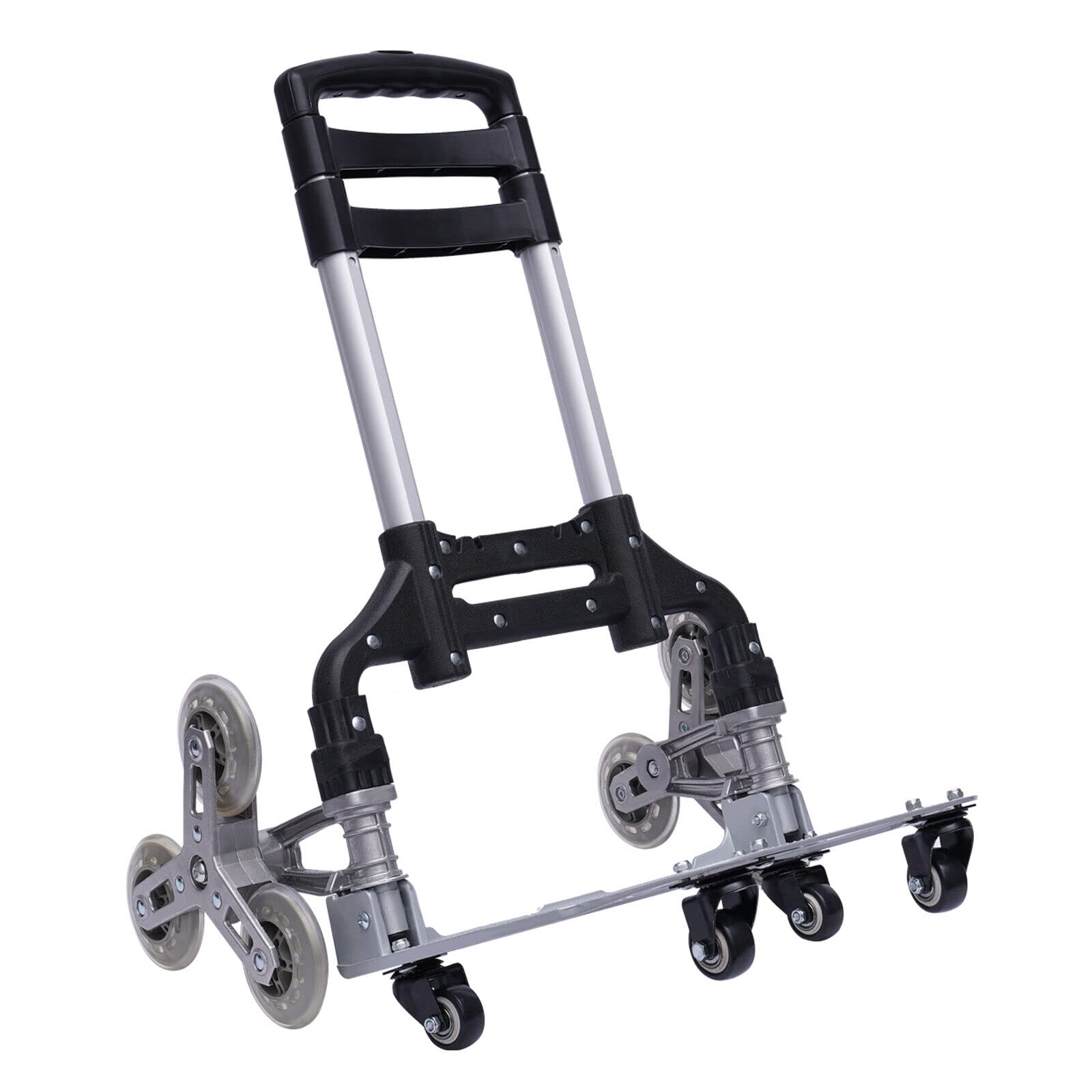 SHZICMY Aluminiowy wózek transportowy, składany, 6 kół, wózek transportowy, wózek schodowy, wózek transportowy do układania w stos, wózek transportowy do 165 lbs