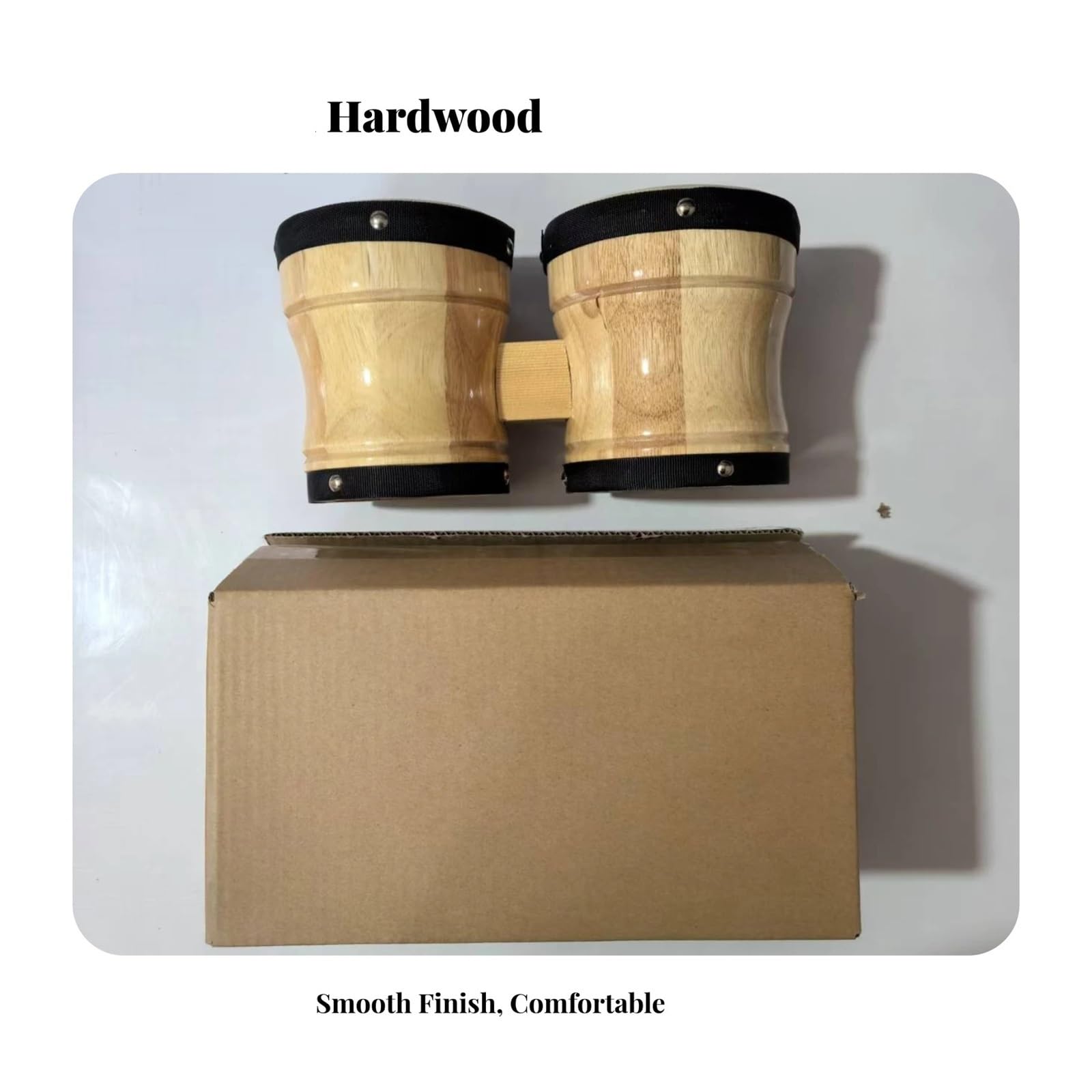 Bongos Tambores Bongo de Madera Acabado en Par Bongos Instrumento Musical tamaño Compacto Fácil Tocar