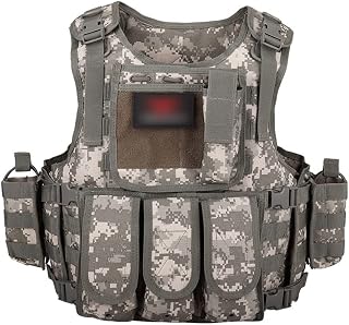 PONIT Multifunctional Tactical Undershirt, Waterproof and Windproof, Body Protector, Shoulders with Velcro, Waist is Freely Adjustable (Color : ACU camouflage, Size : One size)