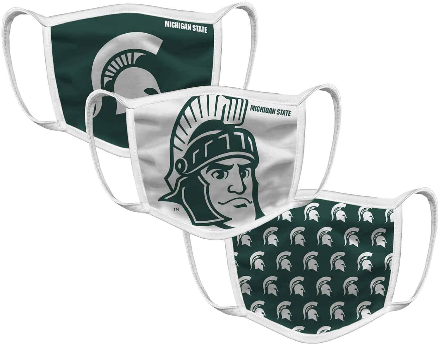 Michigan State Spartans Retro Face Covering 3-Pack - Green