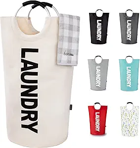 Caroeas 90L Laundry Basket (13 Colors), Waterproof Laundry Hamper, Laundry Bag with Padded Handles, Clothes Hamper, Collapsible Laundry Basket Easy Storage