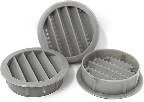 Vista 30 de 2.5 "rejilla redonda de plástico Soffit rejilla de ventilación de aire para reptiles cubierta (6, blanco)