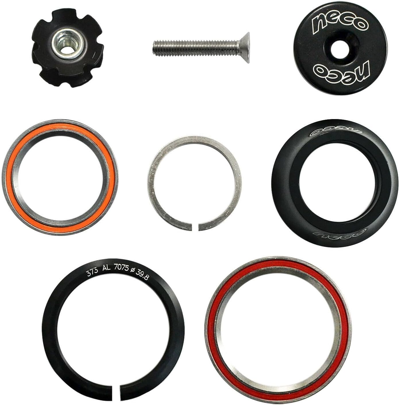 NECO Full Integrated Headset 1-1/8" - 1.5" Tapered 15mm Top Cone, Black, NC2871-T