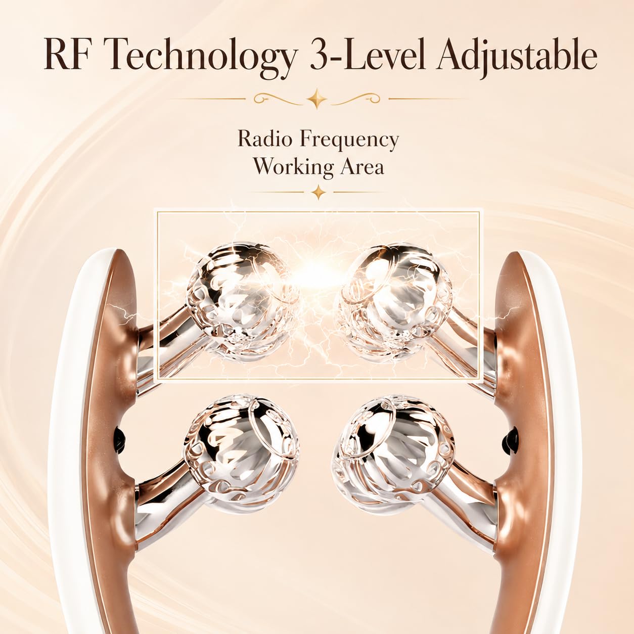 Microcurrent Facial Massager with V-Shaped Head and LCD Display