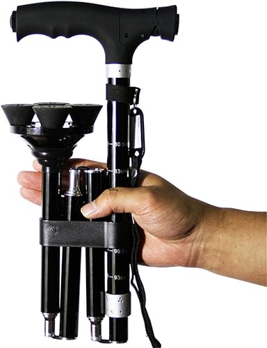 Bastones plegables y ligeros para viajes, plegables, para Quad de viaje, luces LED, edición libre con mango en T para ancianos, hombres y mujeres,