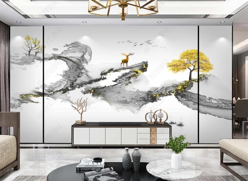 Papier peint fumée de soie effet peint à la main poster géant