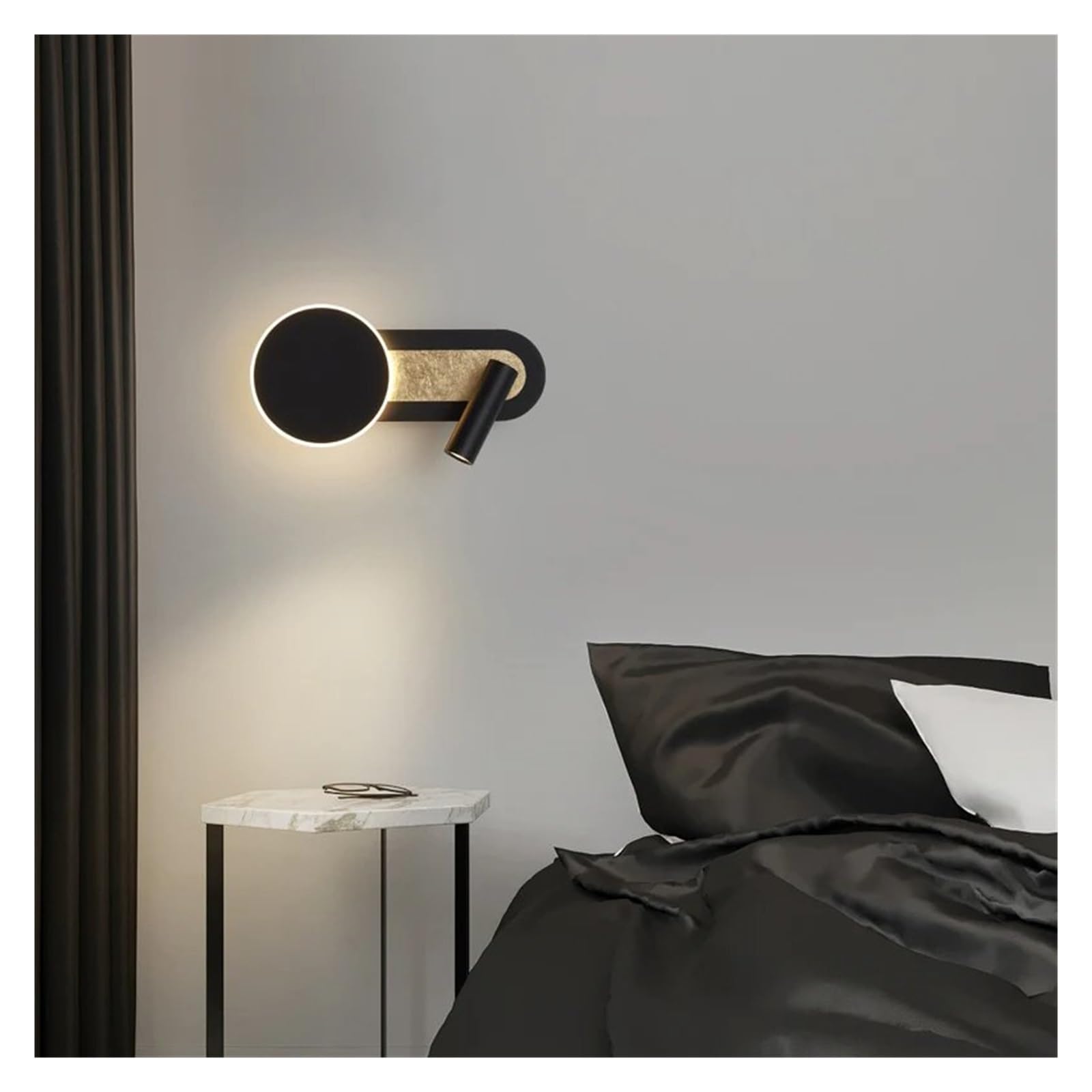SXSCARKX Modern Bedroom LED Wall Lamp Bedside Study Reading Light Rotation Sconce with Switch Indoor Decor Fixture,