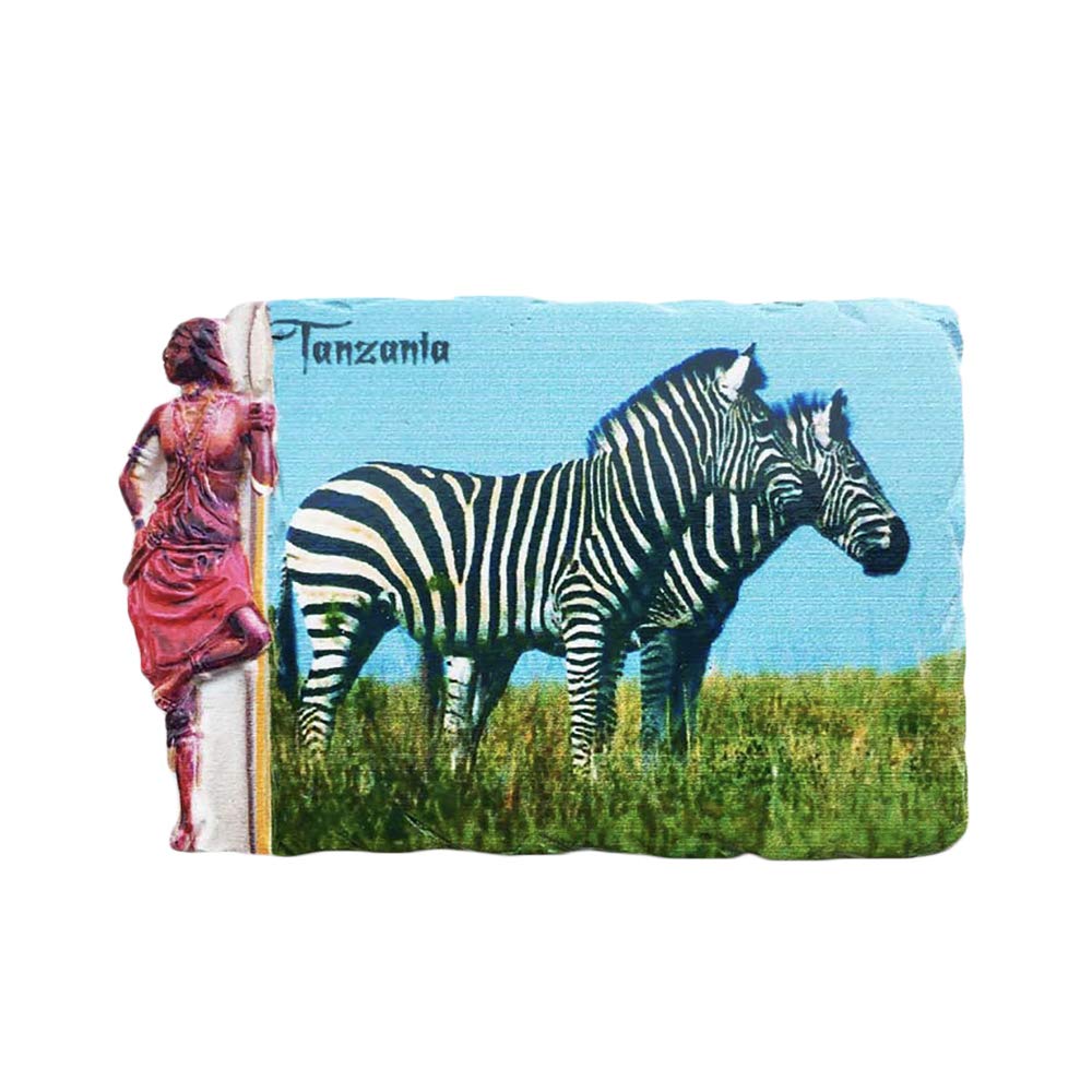 Wedarego Tanzania Zebra 3D Refrigerator Magnet Tourist Travel Souvenirs Handmade Resin Craft Magnetic Stickers Home Kitchen Decoration Fridge Magnet Collection Gift