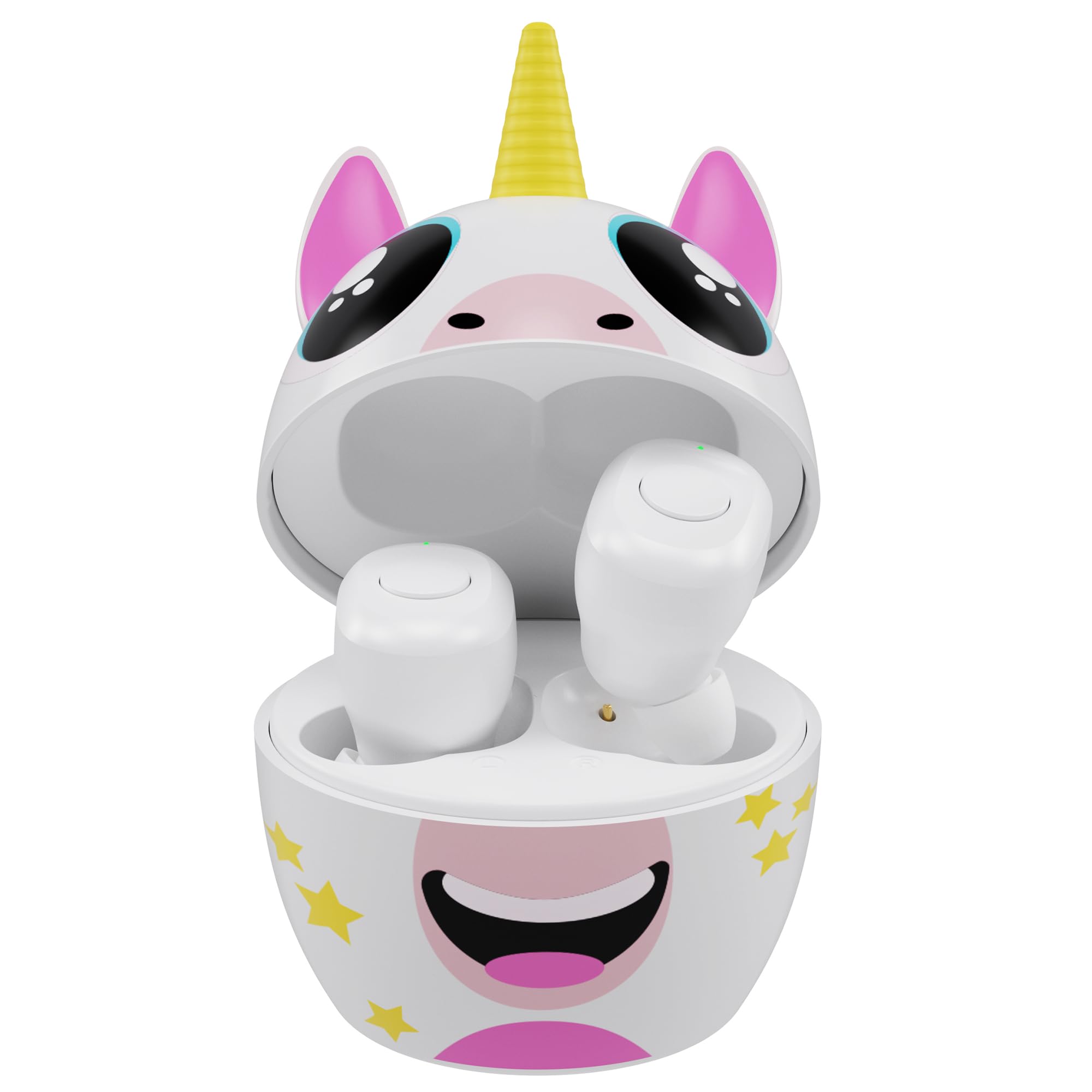 Coby Kids Bluetooth 5.3 Wireless Earbuds, Mini Ear Buds for Children with Unicorn Charging Case, Soft Gel Tips, IPX4 Waterproof, 24Hr Playtime, 33ft Range, Safe Headphones for Girls & Boys