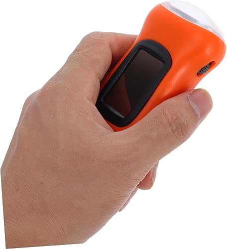Miniatura 4 de POPETPOP Solar Powered Crank Flashlight Rechargeable Hand Crank Light Portable LED Emergency Lantern for Camping Hiking Outdoor Use Orange