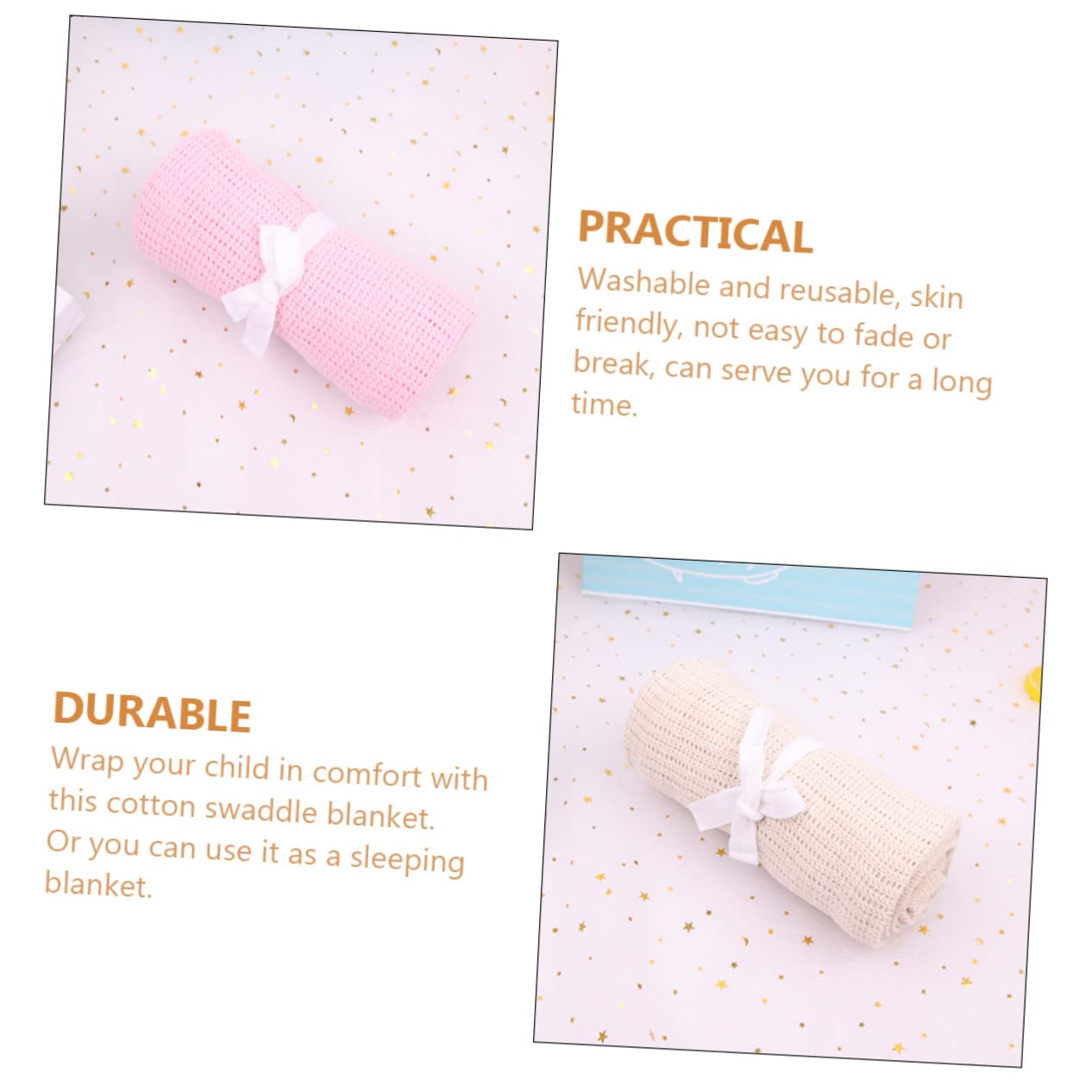 HEMOTON 6 Piezas de Aire Acondicionado para bebé Envoltura de Toalla de Bebe temático guardería mantita Bebe toquilla Bebe Mantas de bebé para niños Mantas de algodón