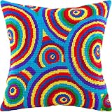 Brvsk Regenbogen-Nadelspitzen-Set für Erwachsene und Anfänger, Mexiko, 40,6 x 40,6 cm, mit klarem, präzisem Druckdesign auf Baumwollleinwand; inklusive 2 Nadeln, Garn und leicht lesbarer Tabelle